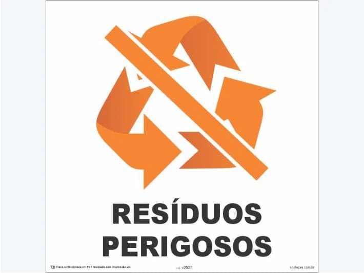 Placa de coleta seletiva: Resíduos radioativos