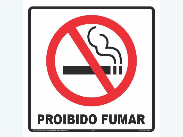 Placa indicativa: Proibido Fumar