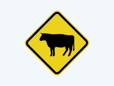 Placa de advertência A-35: Animais
