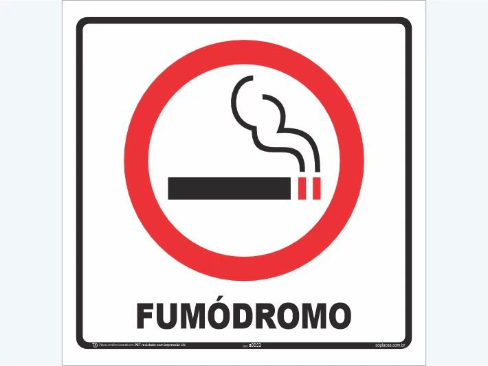 Placa indicativa: Fumódromo