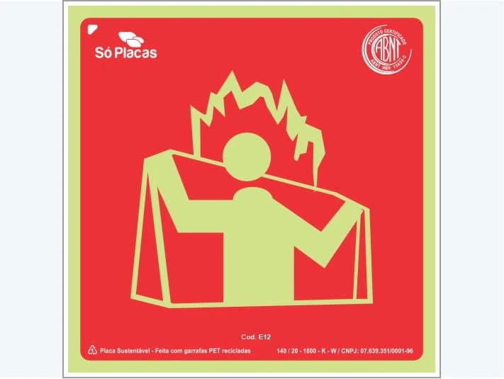 Placa de incêndio E12: Manta Antichama E12