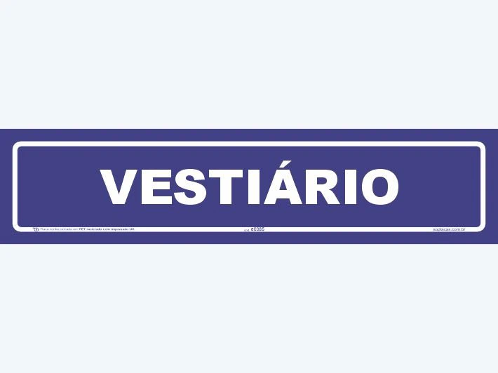 Placa indicativa: Vestiário