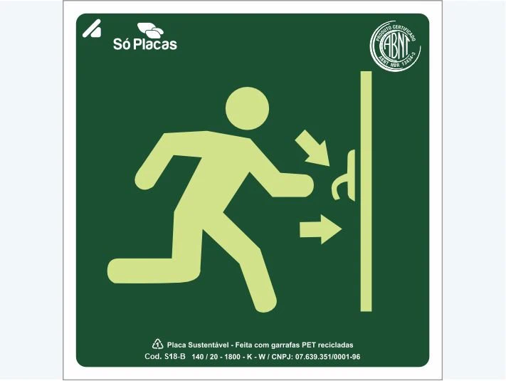 Placa de rota de fuga S18-B: Aperte e Empurre