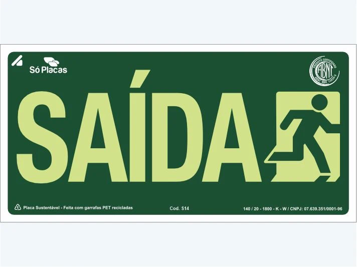 Placa de rota de fuga S14: Saída