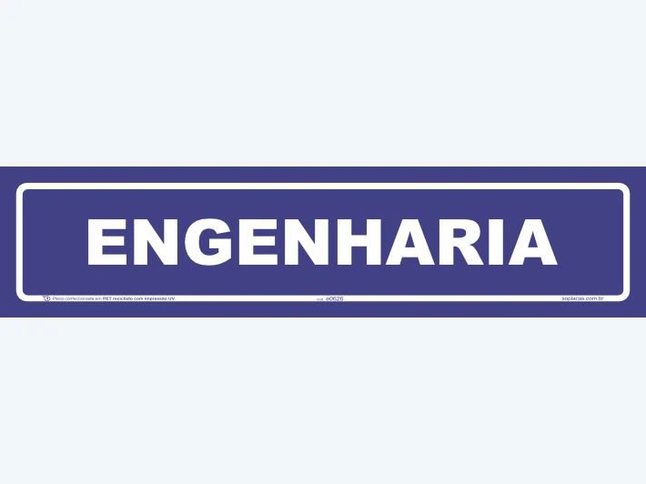 Placa indicativa: Engenharia