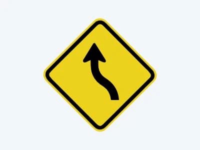Placa de advertência A-5A: Curva em “S” à esquerda