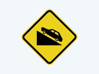 Placa de advertência A-20B: Aclive acentuado