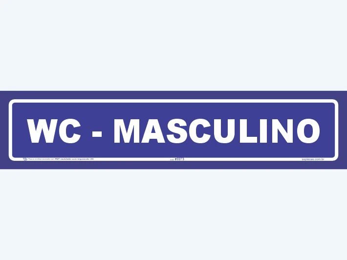 Placa indicativa: WC – Masculino