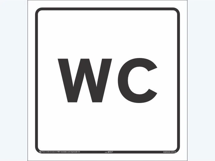 Placa indicativa: WC