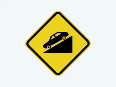 Placa de advertência A-20A: Declive acentuado