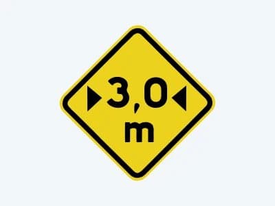 Placa de advertência A-38: Largura limitada