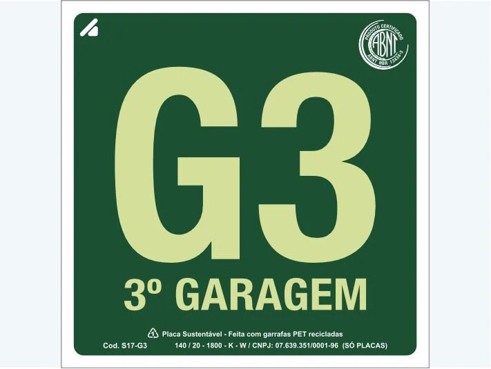 Placa de rota de fuga S17-G3: 3° Garagem