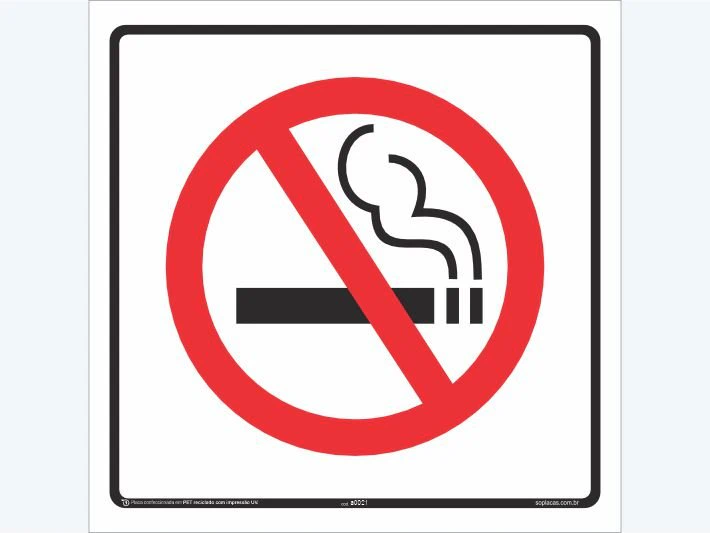 Placa indicativa: Proibido Fumar