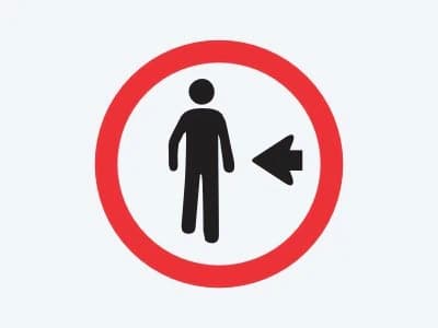Placa de regulamentação R-30: Pedestre, ande pela esquerda