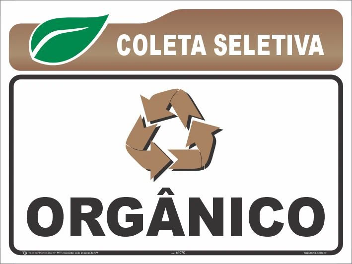 Placa de coleta seletiva: Orgânico