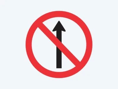 Placa de regulamentação R-3: Sentido proibido