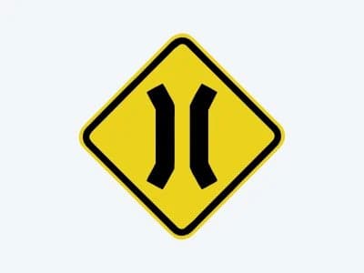 Placa de advertência A-22: Ponte estreita