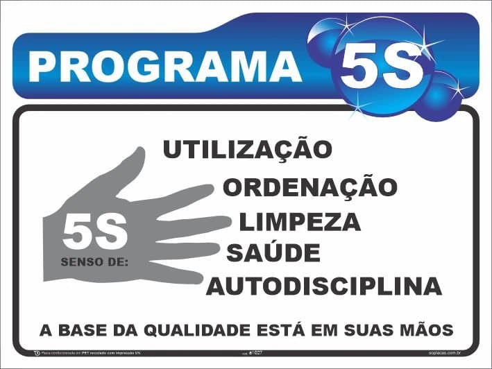 Placa de 5S: Senso de 5S