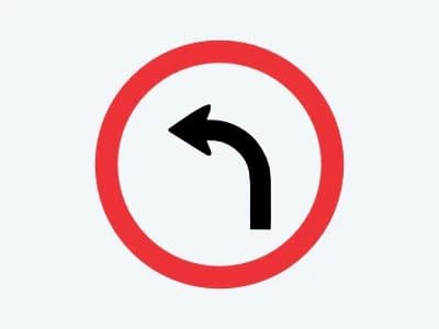 Placa de regulamentação R-25A: Vire à esquerda