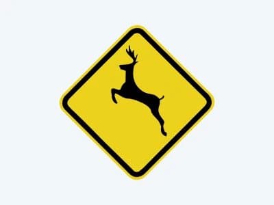 Placa de advertência A-36: Animais selvagens