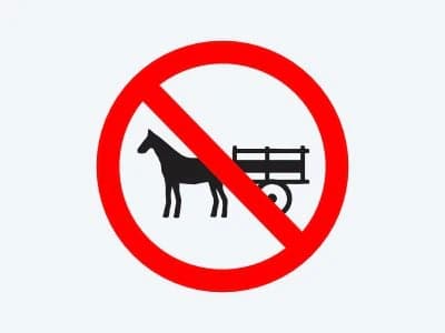 Placa de regulamentação R-11: Proibido trânsito de veículos de tração animal