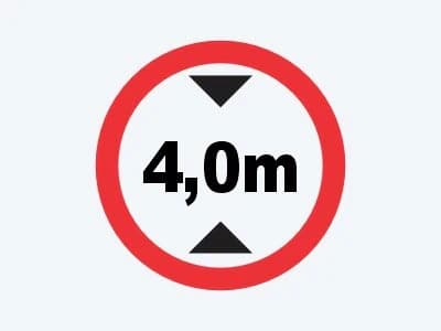 Placa de regulamentação R-15: Altura máxima permitida