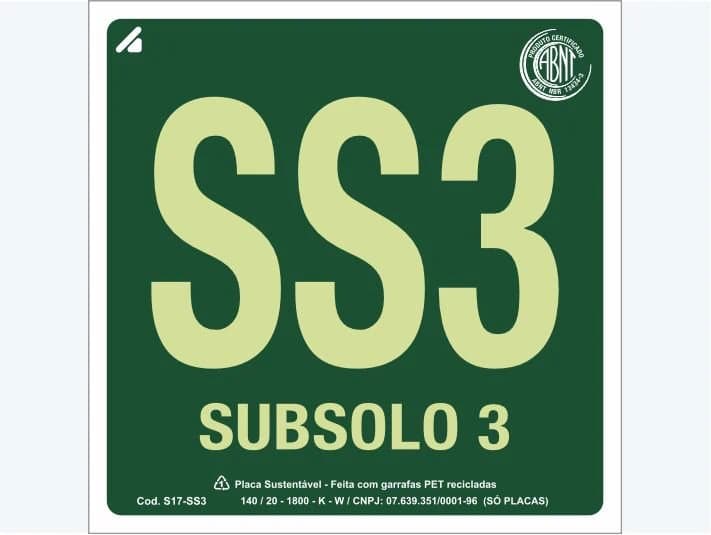 Placa de rota de fuga S17-SS3: Subsolo 3