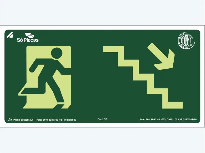 Placa de rota de fuga S8: Escada Desce Direita