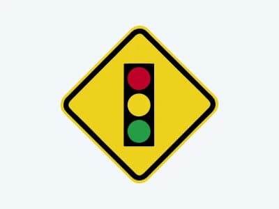 Placa de advertência A-14: Semáforo à frente