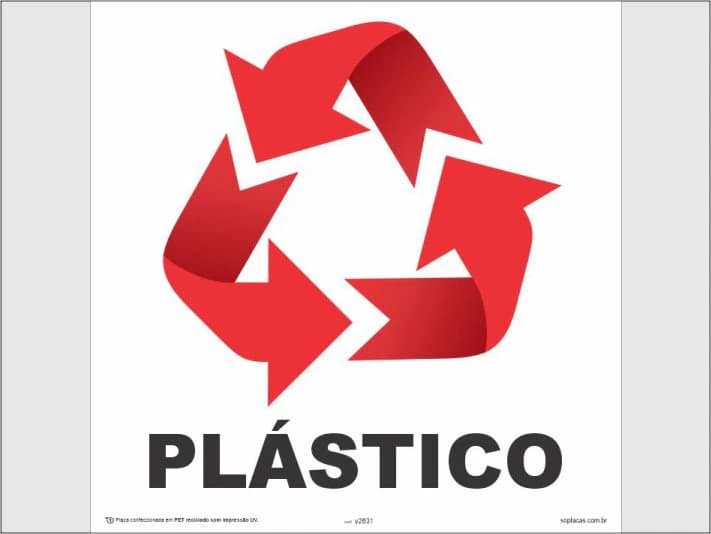 Placa de coleta seletiva: Plástico