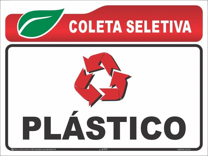 Placa de coleta seletiva: Plástico
