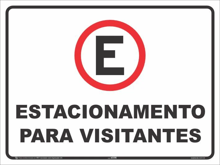 Placa de estacionamento: Estacionamento para visitantes