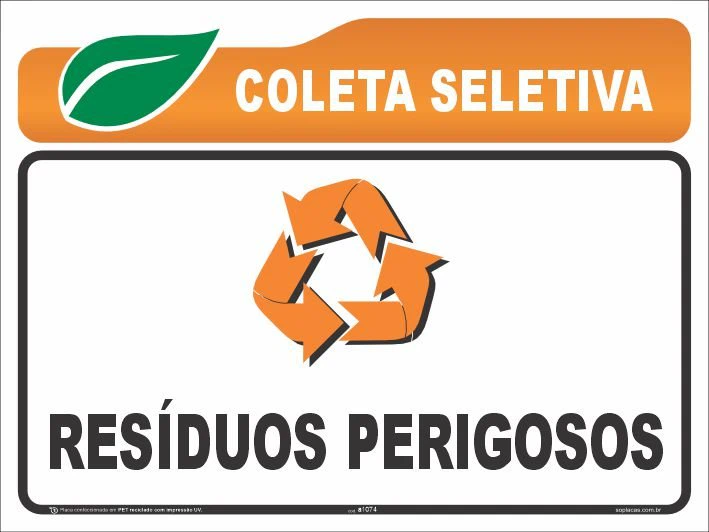 Placa de coleta seletiva: Resíduos perigosos