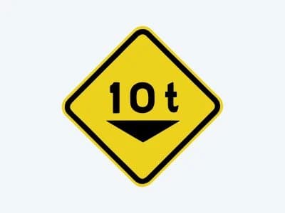 Placa de advertência A-46: Peso bruto total limitado