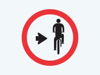 Placa de regulamentação R-35B: Ciclista, transite à direita