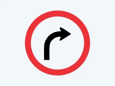 Placa de regulamentação R-25B: Vire à direita