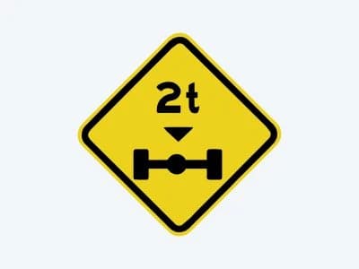 Placa de advertência A-47: Peso limitado por eixo