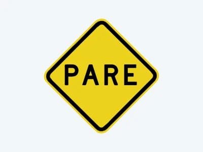Placa de advertência A-15: Parada obrigatória à frente