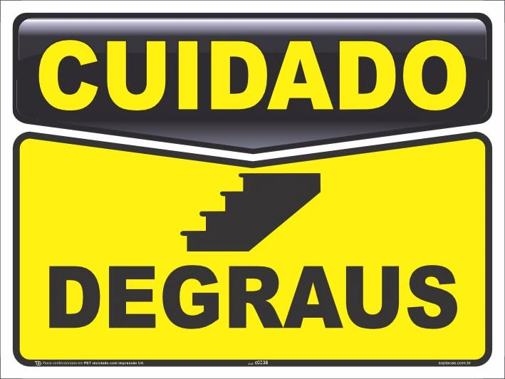 Placa de cuidado: Degraus