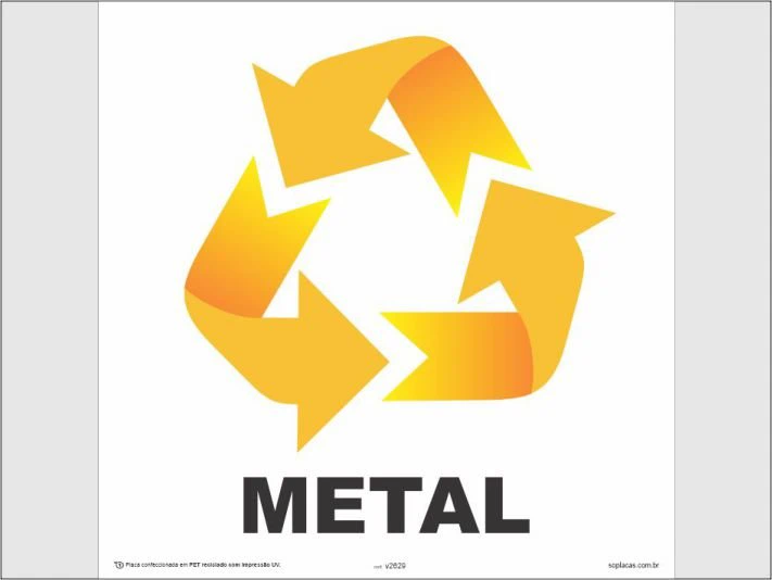 Placa de coleta seletiva: Metal