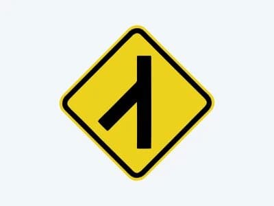 Placa de advertência A-13A: Confluência à esquerda