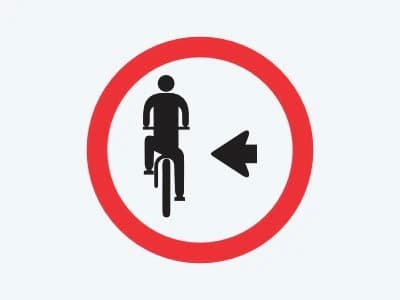 Placa de regulamentação R-35A: Ciclista, transite à esquerda