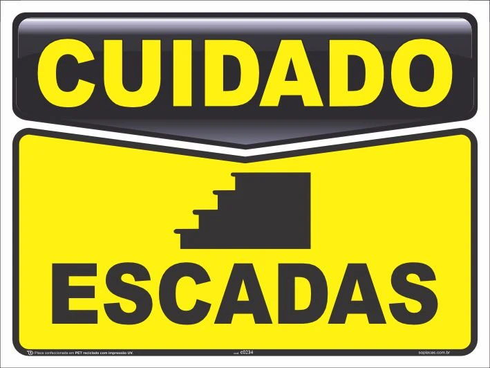 Placa de cuidado: Escadas