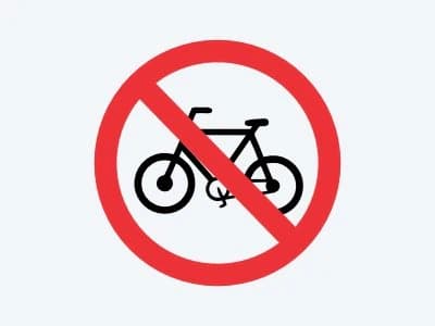 Placa de regulamentação R-12: Proibido trânsito de bicicletas