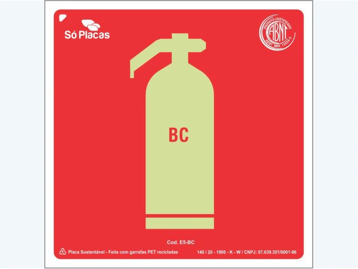 Placa de incêndio E5-BC: de Extintor BC E5-BC