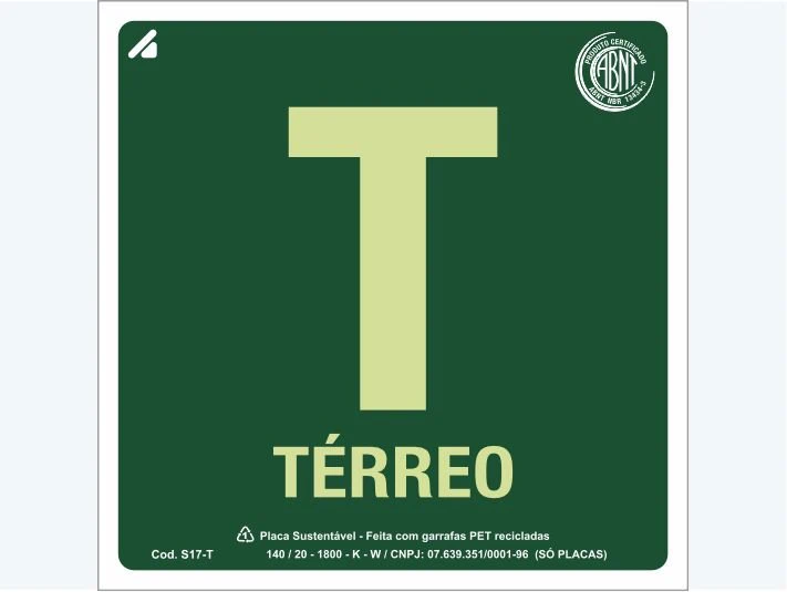 Placa de rota de fuga S17-T: Térreo