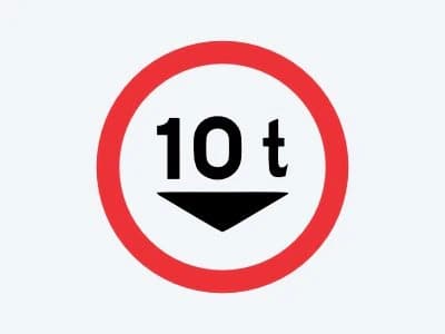 Placa de regulamentação R-14: Peso bruto total máximo permitido