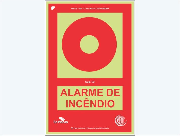 Placa de incêndio E2: de Alarme de Incêndio E2