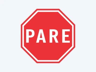 Placa de regulamentação R-1: Parada obrigatória (PARE)