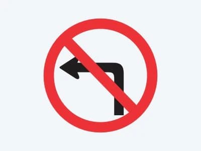 Placa de regulamentação R-4A: Proibido virar à esquerda